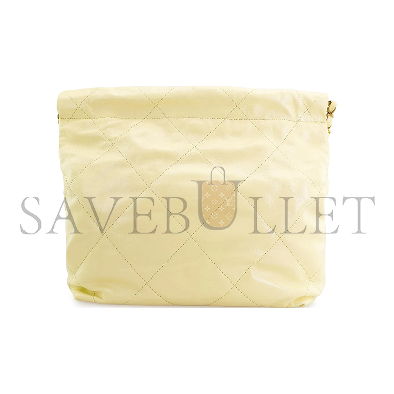 Ch*el 22 bag yellow calfskin gold hardware as3260 (39*35*7cm)